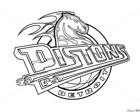 How to Draw Detroit Pistons, Basketball Logos - How to Draw, Drawing ...