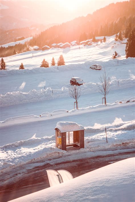 Free photo: Brown Wooden Waiting Shed - Cars, Sun Rays, Sky - Free Download - Jooinn