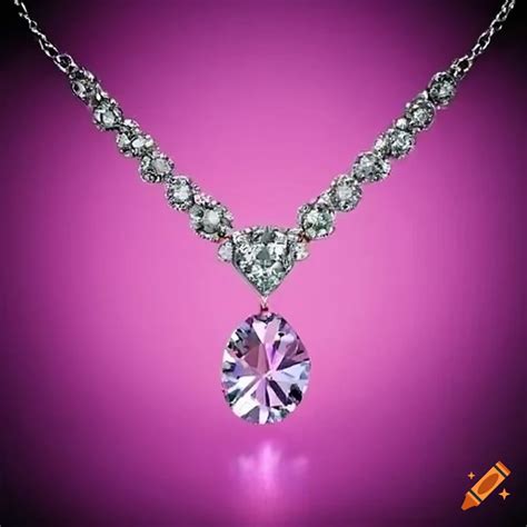 Realistic image of a pink diamond necklace