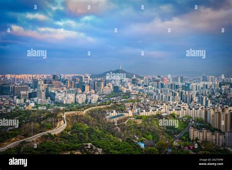 Seoul skyline on sunset, South Korea Stock Photo - Alamy