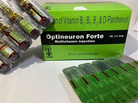 Lupin 3 ML Optineuron Forte Injection, Packaging Type: PACKETS, Packaging Size: 1*5 Inj at Rs 10 ...