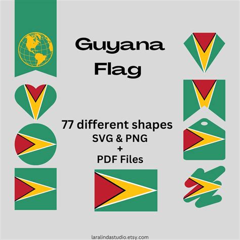 Guyana Flag Bundle 77 SVG & PNG Printable Files for Ready to Use ...