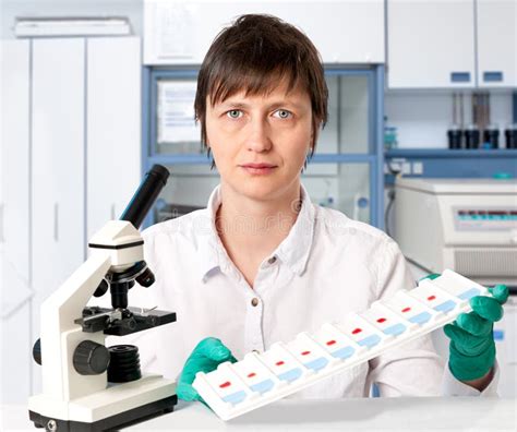 Histopathologist With Tissue Samples Stock Photo - Image of female, interior: 30119368