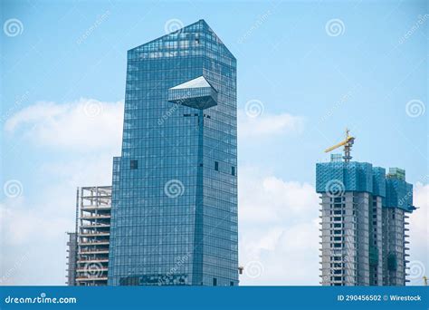 Skyline of Modern, Towering Skyscrapers Under Construction in Wuhan, China Editorial Photography ...