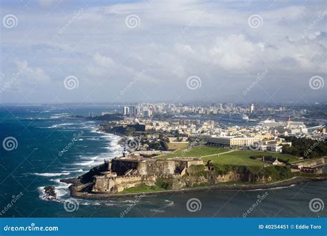 Aerial View of El Morro Puerto Rico Stock Image - Image of region, building: 40254451