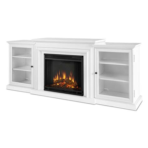 Frederick Entertainment Center Electric Fireplace in White by Real ...