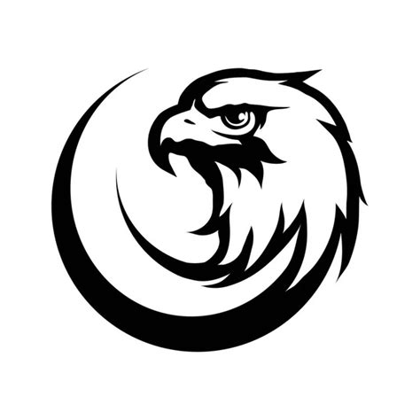 Falcon Logo Clip Art Black And White