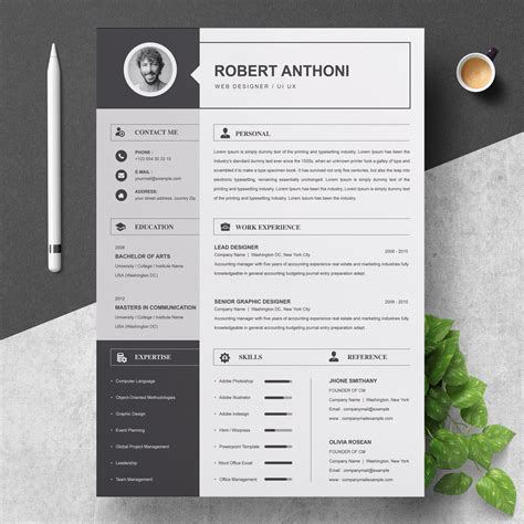 2 Pages Resume Template / CV Design | Resume Templates ~ Creative Market