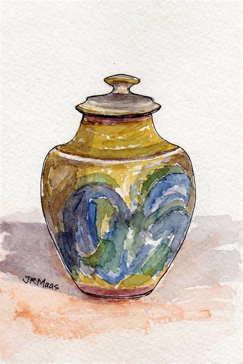 Pottery Jar Painting by Julie Maas - Pixels