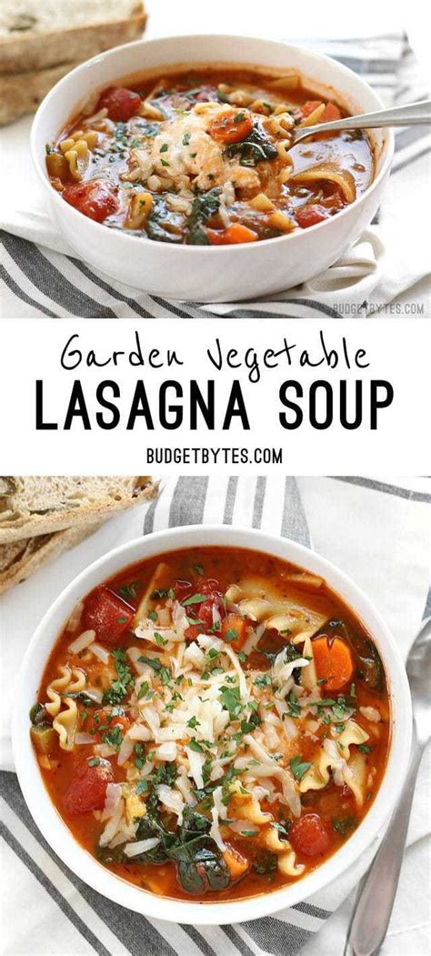 Garden Vegetable Lasagna Soup - Budget Bytes