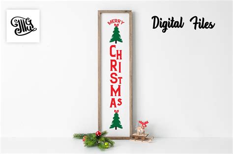 Merry Christmas Vertical Svg | Christmas Porch Sign Svg (374658) | SVGs ...