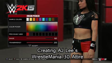 WWE 2K15 (PS4) Creating AJ Lee's WrestleMania 30 Attire - YouTube