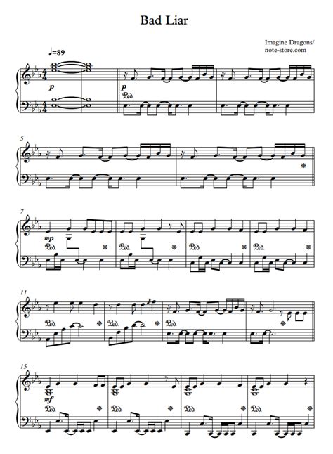 Imagine Dragons - Bad Liar sheet music for piano download | Piano.Solo SKU PSO0004067 at