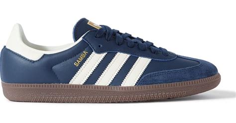 adidas Originals Samba Og Suede-trimmed Leather Sneakers in Blue for ...