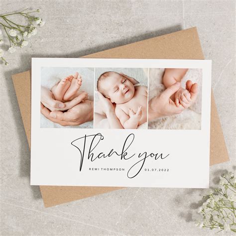 Baby Thank You Cards Multi Photo Baby Thank You Baby Thank | Etsy UK | Baby thank you cards ...