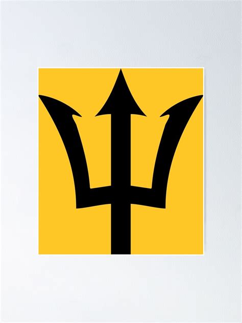 "Flag of Barbados Trident" Poster for Sale by ArgosDesigns | Redbubble