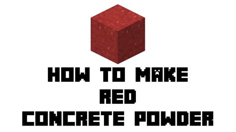 Minecraft Survival: How to Make Red Concrete Powder - YouTube