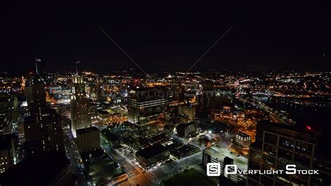 OverflightStock™ | New Jersey Newark Aerial Cityscape Downtown Night ...