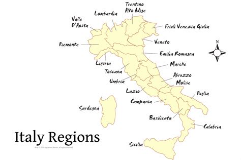 Map of the Italian Regions