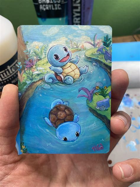 I painted a Squirtle card alter (OC). Original card artist is sowsow ...