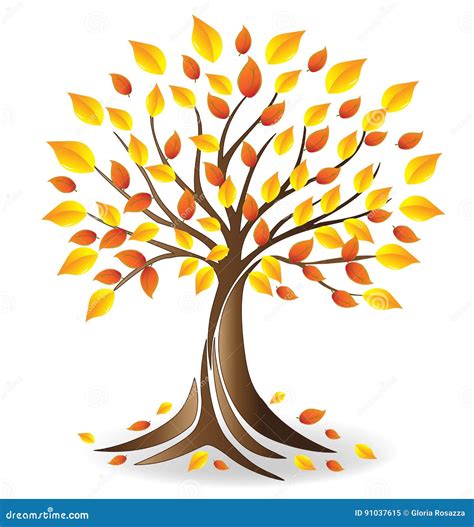 Logo Ecology Fall Season Tree Vector | CartoonDealer.com #91037615