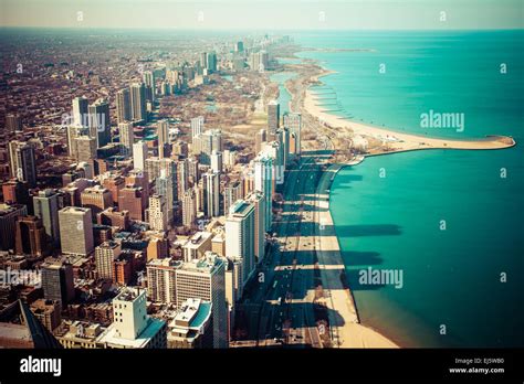 Chicago Skyline Aerial View Stock Photo - Alamy