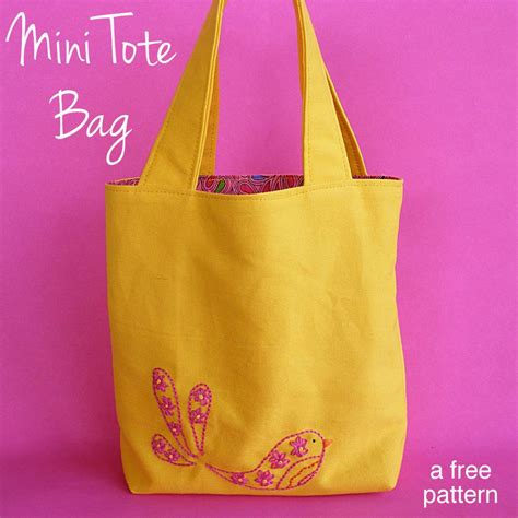 Mini Tote - Free Sewing Pattern PDF | Sewing patterns free, Tote ...