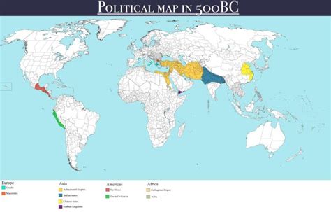 Political map, 500 BC. by u/RelatedRed - Maps on the Web | Political map, Map, History pictures