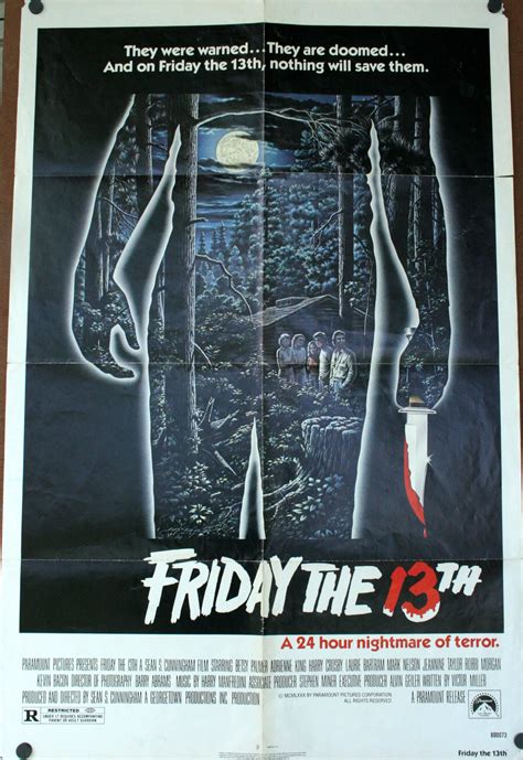 FRIDAY THE 13th. Horror Movie Poster - Original Vintage Movie Posters