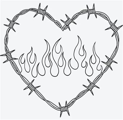 Barbed Wire Flaming Heart Tattoo | Barbed wire tattoos, Cute thigh tattoos, Heart tattoo