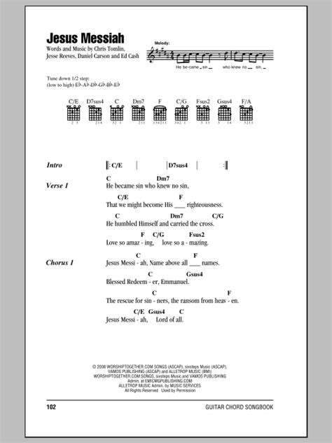 Jesus Messiah by Chris Tomlin - Guitar Chords/Lyrics - Guitar Instructor