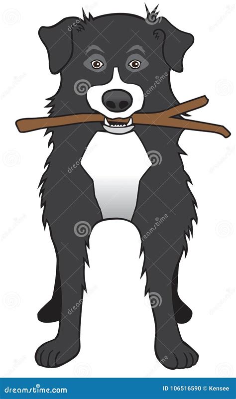 Cartoon Dog with Stick stock vector. Illustration of companion - 106516590