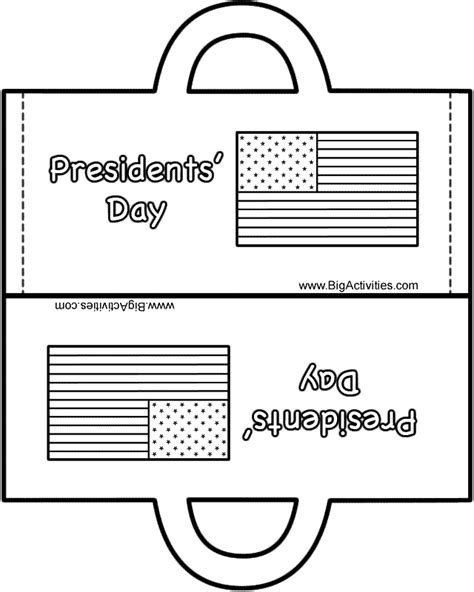 Presidents' Day Bag - Paper craft (Black and White Template)