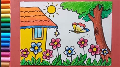 Garden Drawing Easy And Beautiful Flower Garden Drawi - vrogue.co