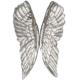 HUJI Silver Wings Wall Decor Set Handmade Wall Art For Bathroom Bedroom Living room Office - Bed ...