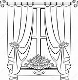 Curtains Coloring Pages sketch template