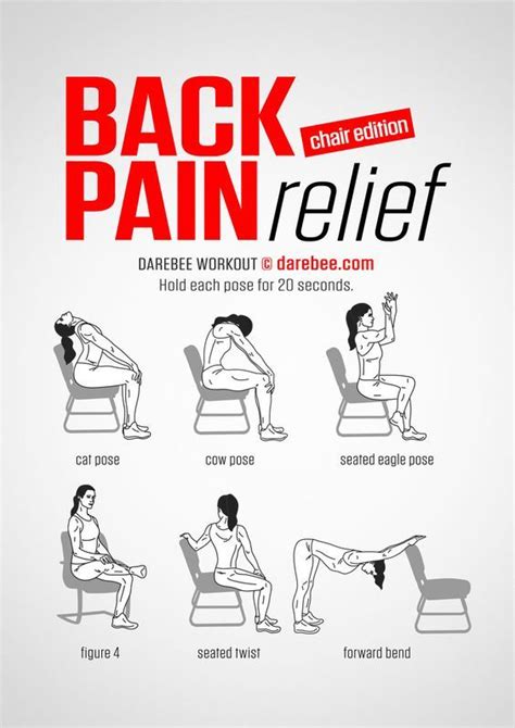 Back Pain Relief Chair Edition Fitness Workouts, Easy Yoga Workouts ...