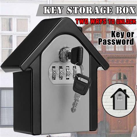 4Digit Key Lock Storage Box Wall Mount Holder Combination Safe Organizer + Key Price in India ...