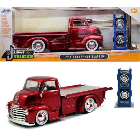 Jada 97688 Just Trucks with Extra Wheels 1:24 1952 Chevrolet Coe Flatbed Truck Red » BT Diecast