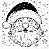 Santa Claus Head coloring Page For Children Download Or Print Free sketch template