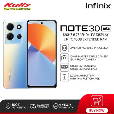 Infinix Note 30 5g 8Gb+128Gb/8Gb+256Gb Dimensity 6080 108MP Main Camera ...