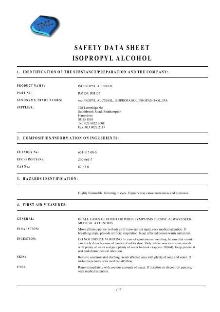 30 Isopropyl Alcohol Msds Label - Labels Database 2020