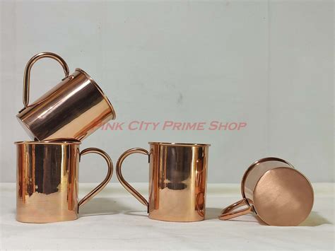 Gift Moscow Mule Copper Mugs Set of 4 HANDCRAFTED Pure - Etsy