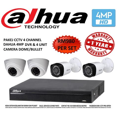 DAHUA CCTV 4 CHANNEL 4 MEGAPIXEL CAMERA PACKAGE | Shopee Malaysia