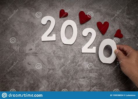 Happy New Year 2020 stock photo. Image of date, hand - 159538024