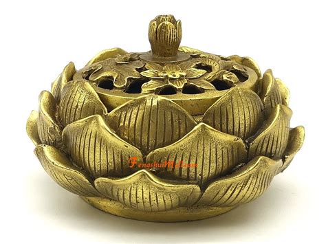 Brass Lotus Incense Burner :: Fengshui Supply