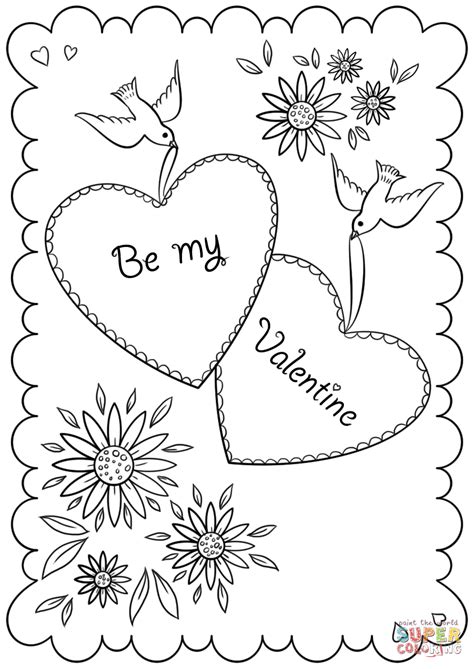 Foldable Printable Valentines Day Cards To Color