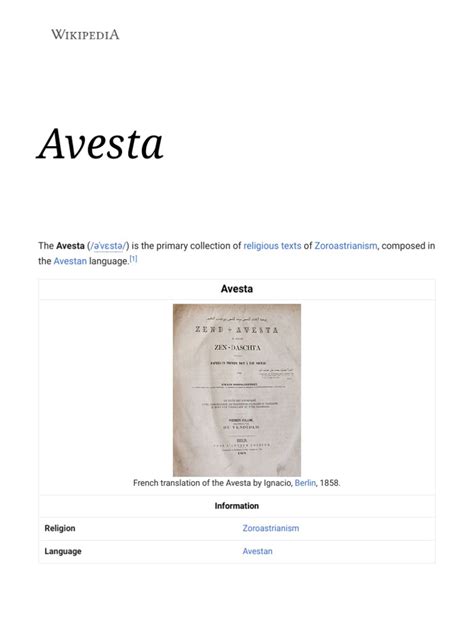 Avesta - Wikipedia | PDF | Zoroastrianism