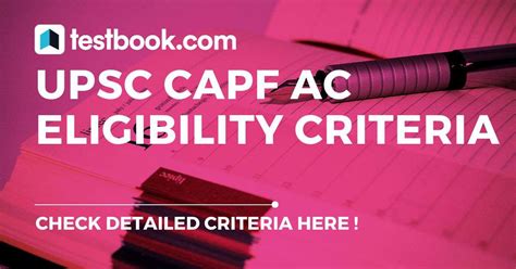 UPSC CAPF AC Eligibility Criteria - Check Age limit, qualification!