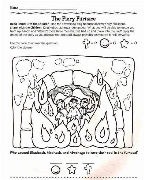 Shadrach Meshach And Abednego Coloring Sheet